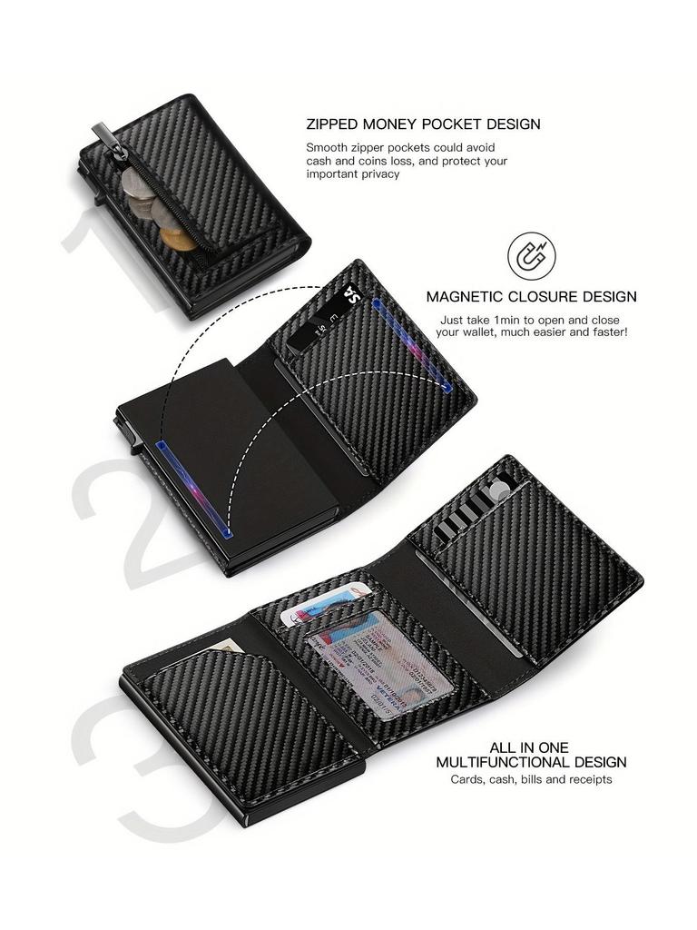 Men's RFID Metal Aluminum Card Holder and Document Clip