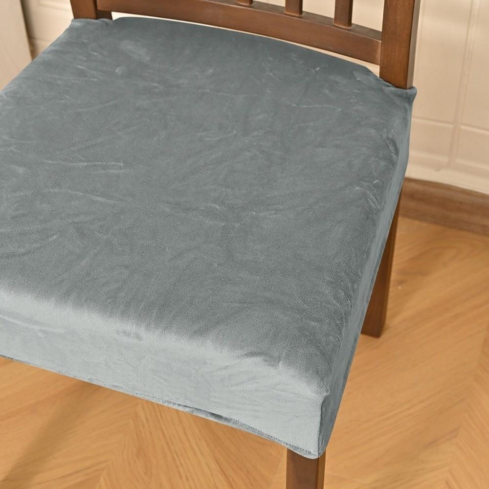 Elastic Velvet Dining Chair Covers Dust-Proof Fixed Strap Chair Slipcover Non-Slip Design Removable Seat Cushion Covers