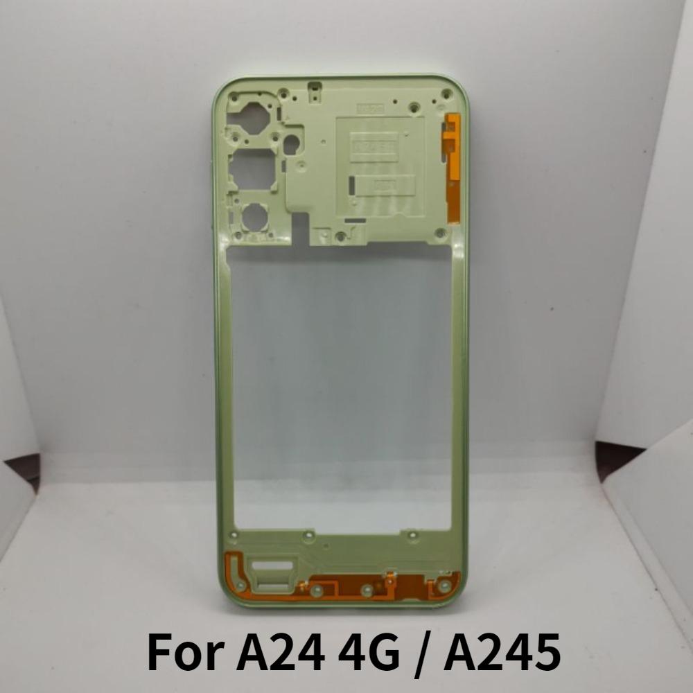 For Samsung A24 4G A245 Middle Frame Housing Bezel Plate With Side Button Repair Parts