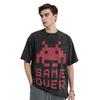 Space Invaders Washed T Shirts Streetwear Hip Hop Vintage T-Shirt  Tee Shirt Men Women Cotton Oversize Printed
