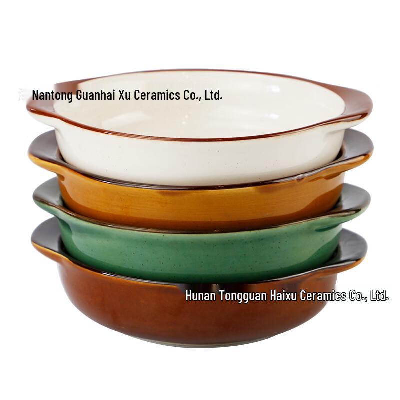 Abay White Ceramic Double-Handle Baking Dish