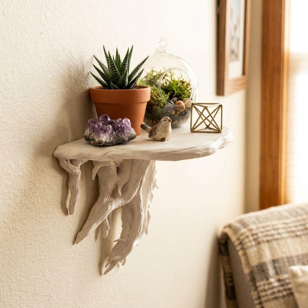 Plastic Driftwood Wall Floating Shelf 3D Printed Wall Mount Display Rack Gaming Setup