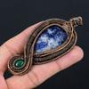 Natural Sodalite,Green Onyx Gemstone Handmade Copper Wire Wrap Pendant 3.74 D6s89
