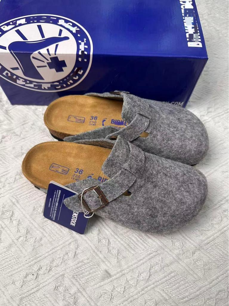 BK Half-Covered Genuine Leather Unisex Slippers with Cork Toe Cap - Versatile Casual Outdoor Wear by Birkenstock