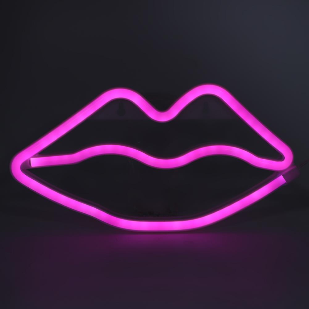 Cute Lip Shape LED Light Birthday Wedding Party Bedroom Valentine s Day Decoration Ornament