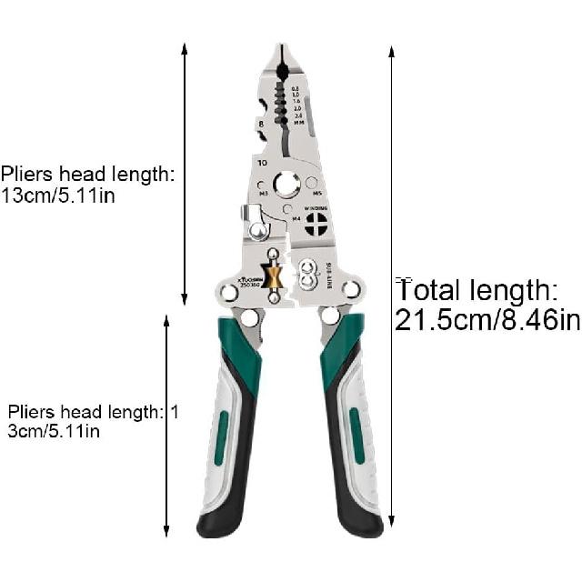 18 in 1 Foldable Wire Stripper,Wire Crimper Electrician Tool,Upgraded Multifunctional Stainless Steel Multi-Function Tool for