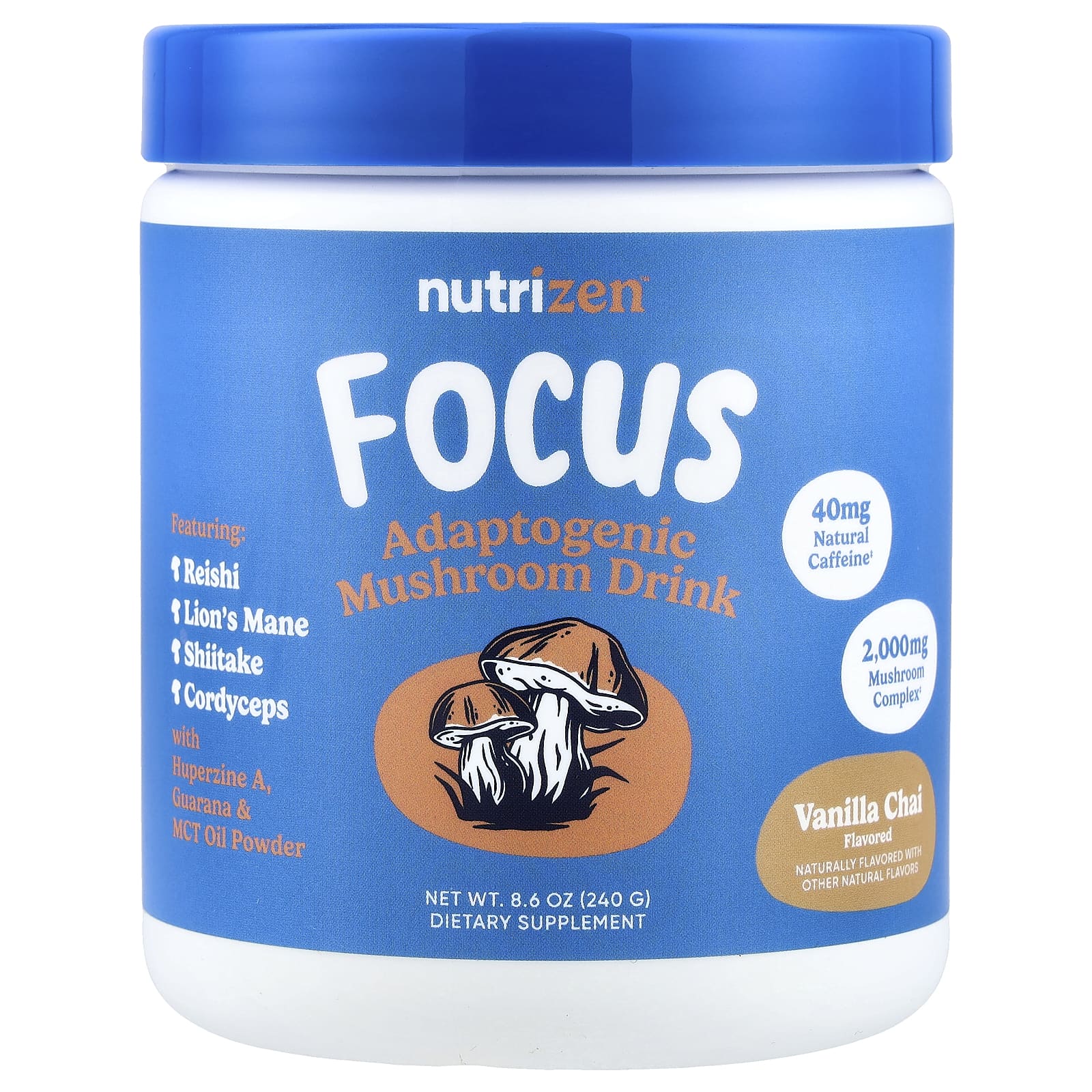 

Nutricost, NutriZen®, Focus, Adaptogen Drink, Vanilla Chai, 8.6 oz (240 g)