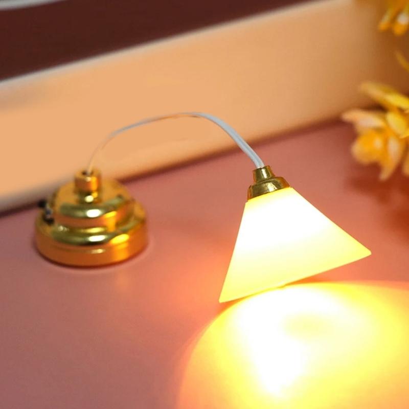 White Miniature Chandelier Light Dollhouses Small LED Light Dollhouse Furniture Lighting for Modern or Vintages Decors