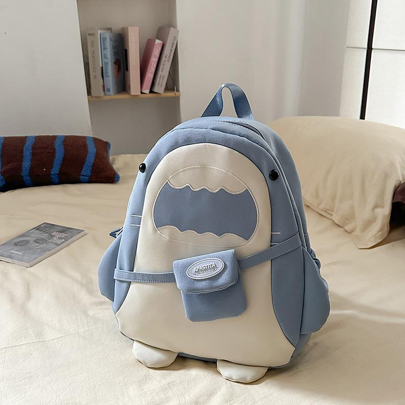 Schoolbag funny shark backpack girl primary school junior high school student schoolbag 1011 new cartoon large capacity ugly cute backpack