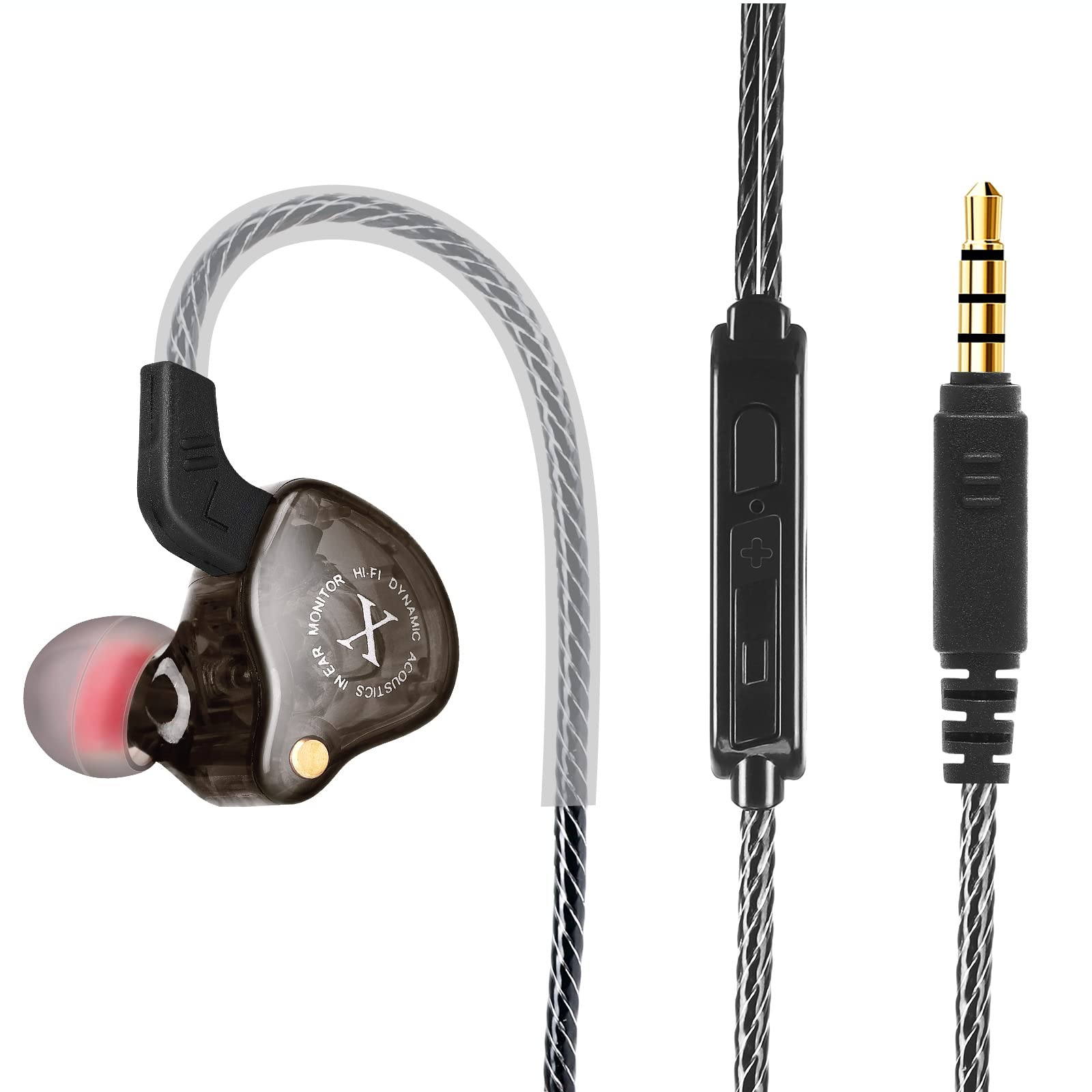 

UrbanX iX2 Pro Dynamic Hybrid Dual Drivers Musician In Ear Earphones with Mic Tangle-Free Cable In-Ear Earphones Headphones for Motorola One 5G Ace