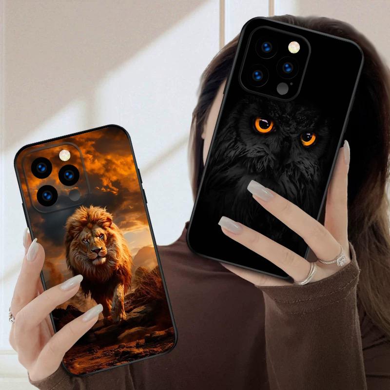 Lion and Bird For iPhone 16E 16 Pro Max 15 P lus 14 Pro 13 12 Mini 11 P ro Max X XS 7 8 Plus 2022 silicone soft phone case