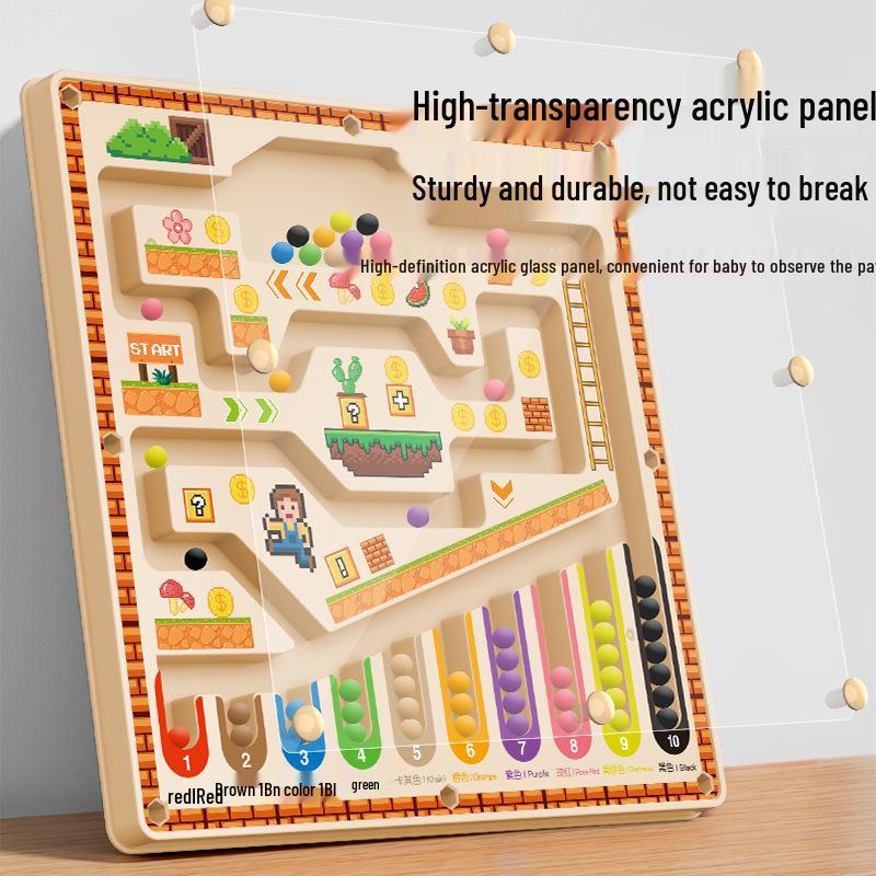 Children’s Magnetic Bead Maze Toy - Focus, Logical Thinking, Color Sorting, Early Education