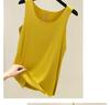Korean Ribbed Cotton Seamless Tank Top - Women's Plus Size Round Neck Base Layer
