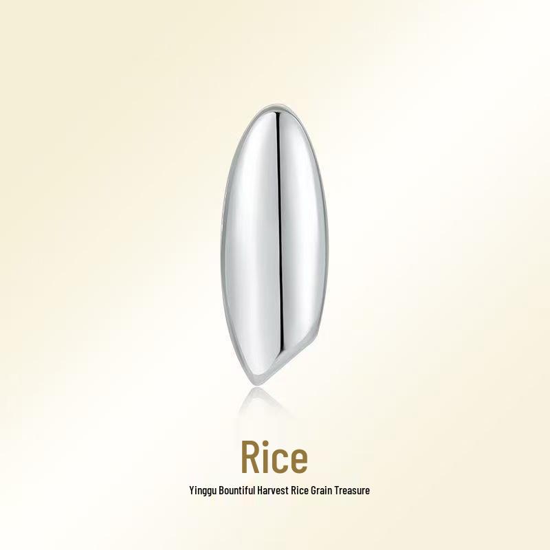 S999 Sterling Silver Rice Grain Pendant - Handmade DIY Jewelry Accessory Pure Silver 999