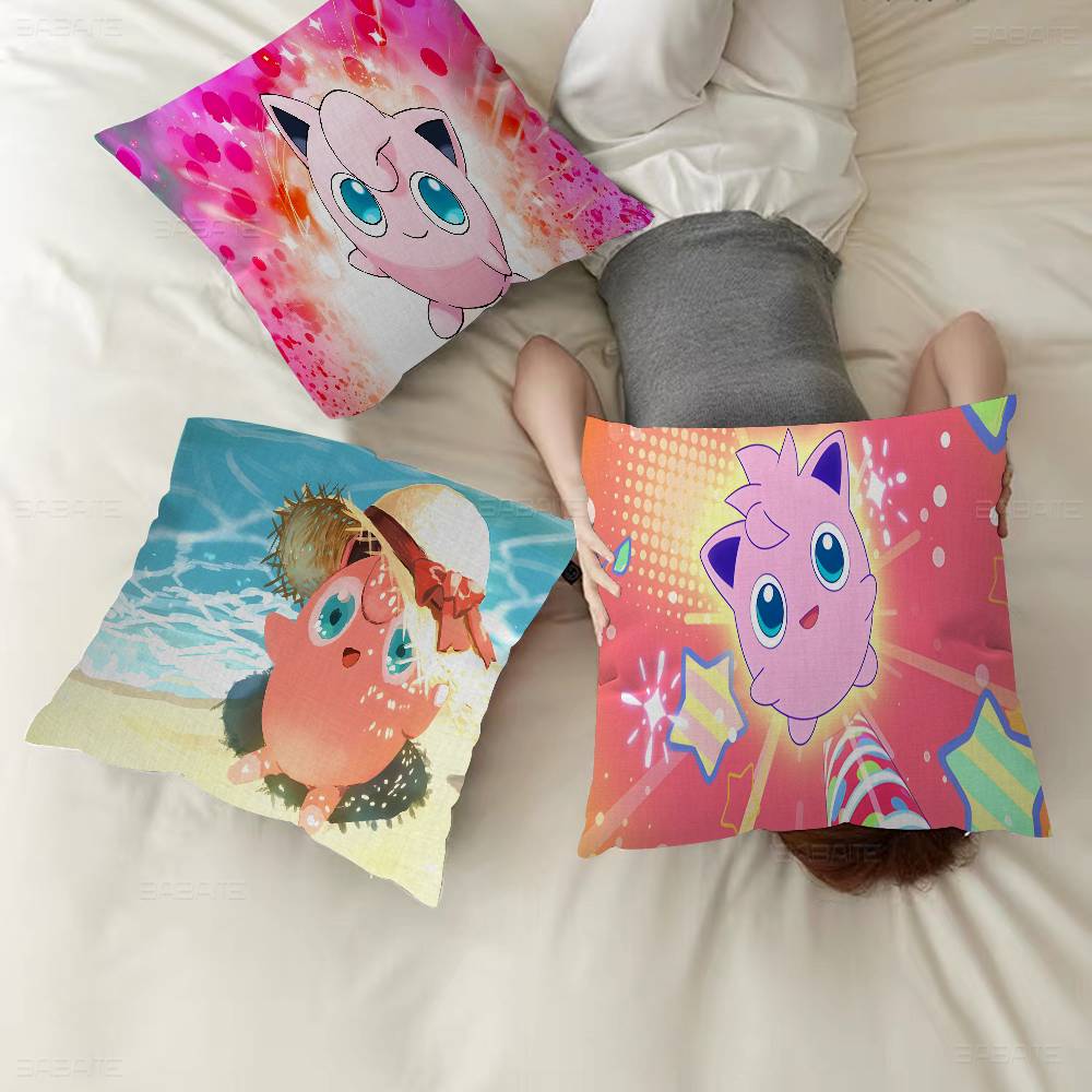 P-pokemon Jigglypuff Pillow Gifts Home Office Furnishings Bedroom Sofa Car Cushion Cover Case 45x45cm