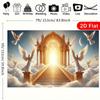 2D Himmels Pforte Kulisse, Goldene Treppe & Engel Fotografie Banner