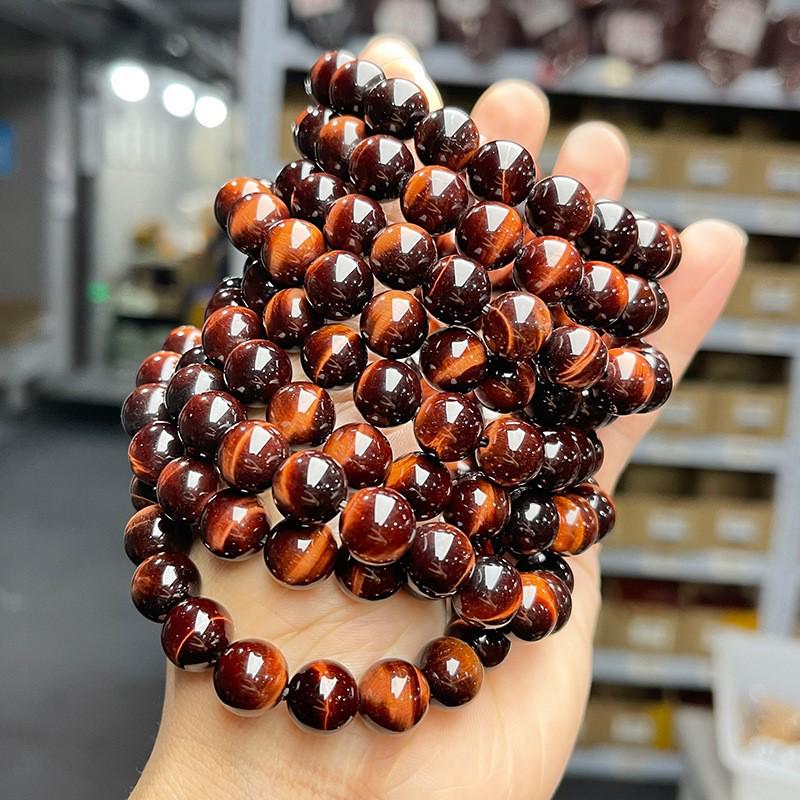 Jingdong Jewelry Unisex Round Bead Bracelet: 7A Lightning Yellow Tiger Eye Stone