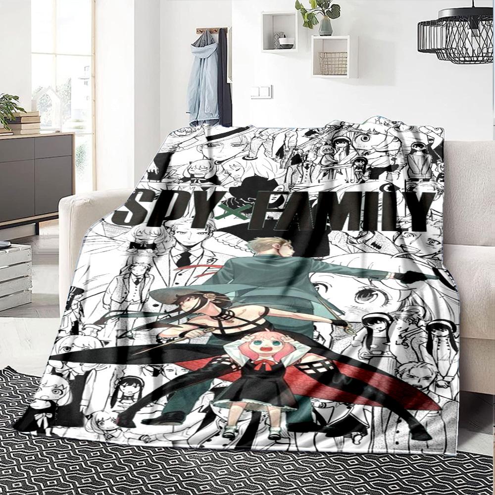Spy X Family Print Flannel Blanket High Quality Warm Comfortable Cover for All Seasons Perfect for Gifts Home Decor