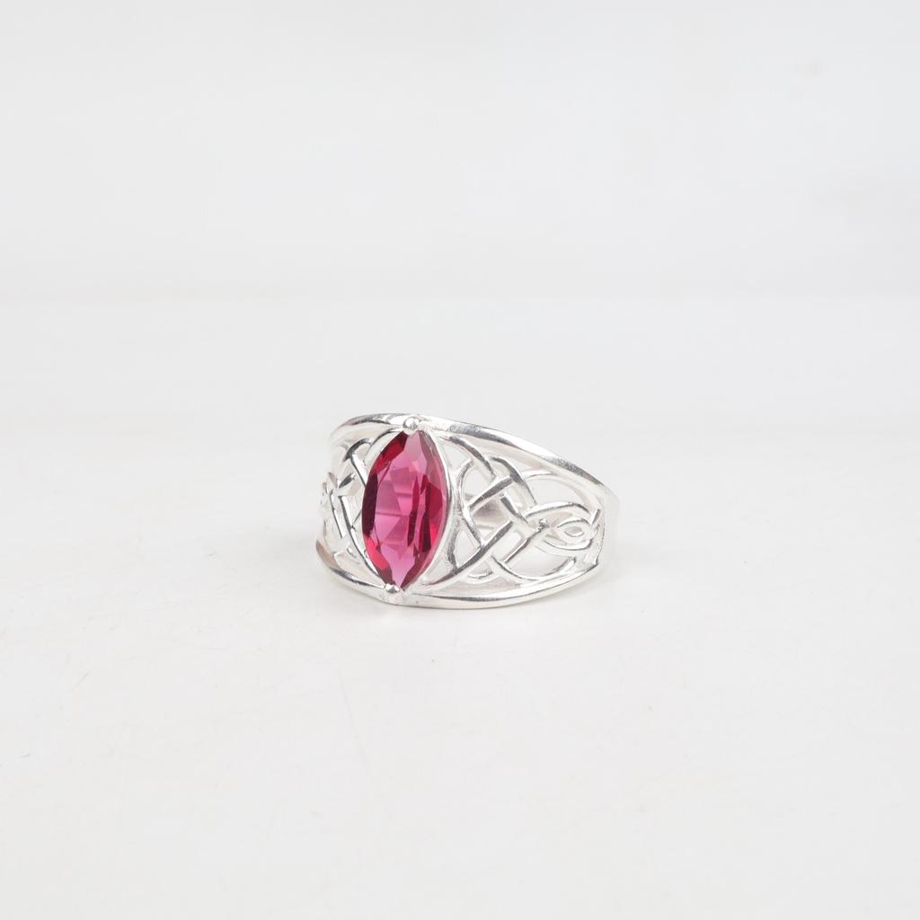 Natural Pink Rubellite Gemstone 925 Sterling Silver Jewelry Wedding Ring For Her CZR-3-4