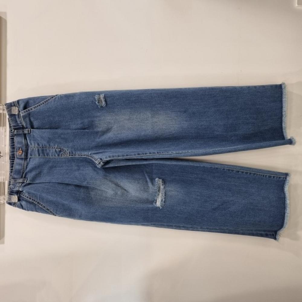 

[Renoma Kids] Renoma Kids Altenu Junior Jeans Girls Ripped Denim Middle School Wide Jeans R2418q285 indigo blue 36/150