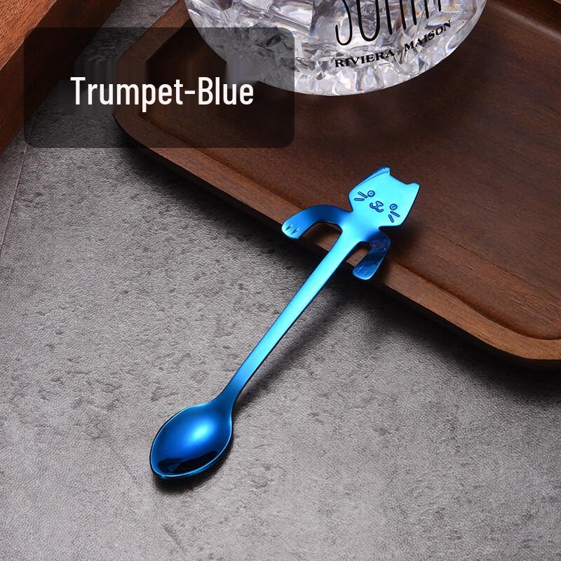 ZISIZ Cartoon Gold-Plated Coffee Stirring Spoon