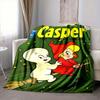 1Pc Casper Friendly Ghost Adventure Flannel Blanket, Soft And Comfortable, Casual Warm, Camping Travel, Christmas, Halloween Xmas Gift N1285