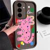 Kawaii Pink Cat Pattern Phone Case For Samsung Galaxy S25 S24 S23 S22 S21 Ultra Plus S20 FE  A54 A55 A15 A35 Silicone Soft Cover