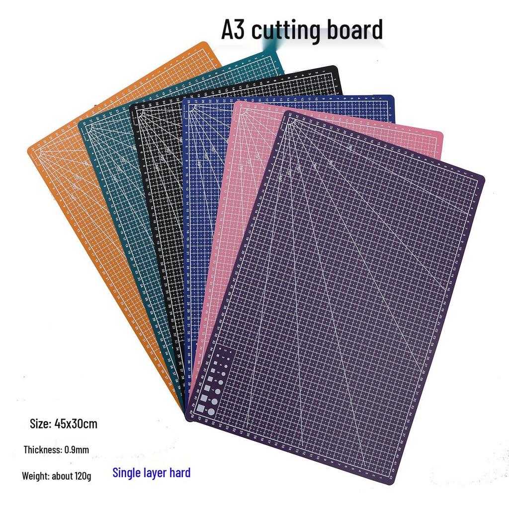 A3 Cutting Mat & Craft Knife Set for Woodblock Printing and Crafts, Single-layer PP Board for Education and Exams