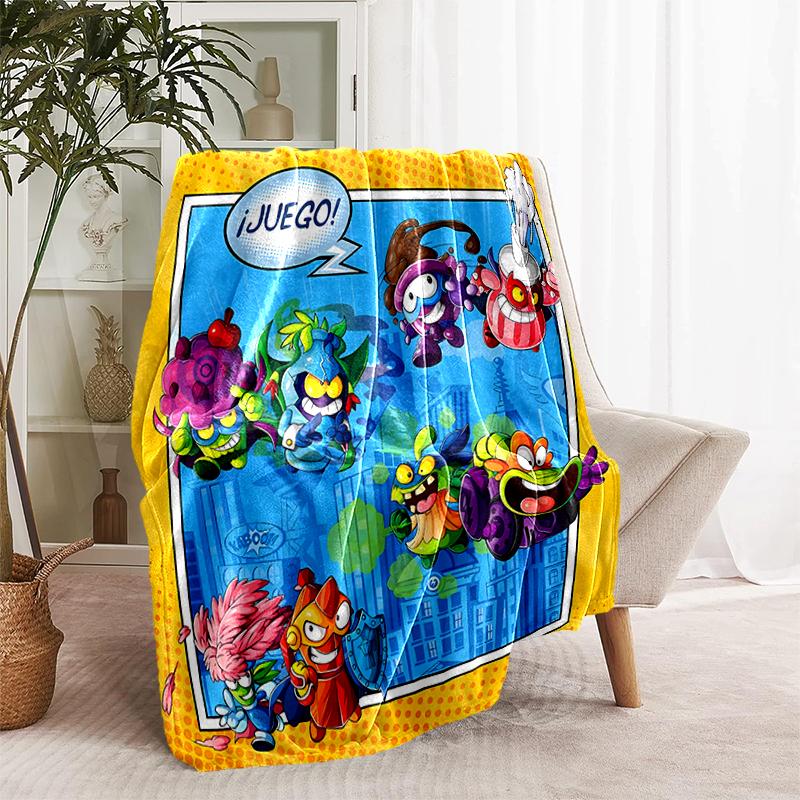 1pc Blanket Superthings3 Print Design, Lightweight Blanket for Sofa, Bed- Soft &Warm, Gift for All Seasons like Christmas, Halloween