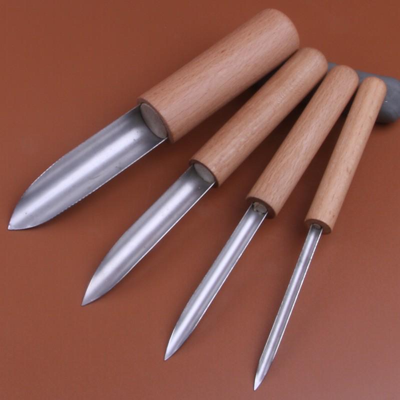 Stainless Steel Round Hole Punch Set for Clay Sculpture & Pottery - 4 Piece DIY Carving Tools