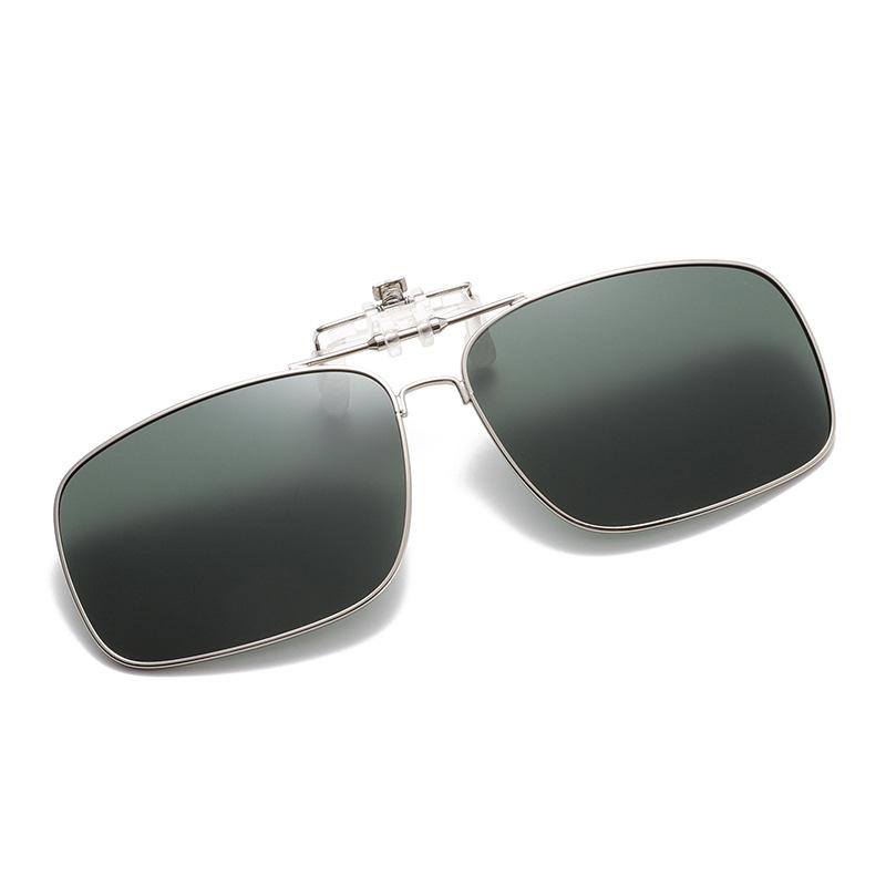 

KLASSNUM Men s Polarized Clip on Sunglasses for Women Fashion Metal Frame Filp up Sunglasses Driving UV400 Night Vision Eyewear Other зелений