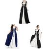 Medieval Themed Costume Dress With Linen Blend Fabric And Flared Skirt For Cosplayers And Enthusiasts