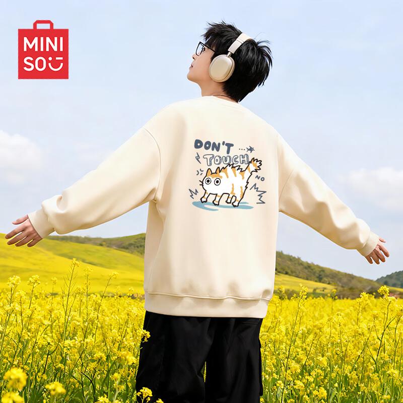 MINISO Men's Casual Crew Neck Printed Sweatshirt