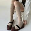 2026 New Women's Autumn and Winter Pure Cotton Long Socks Paired with Boots Design Sense Lace Calf Pile Socks