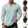 Men's Casual Loose Fit V Neck Long Sleeve Color Base Layer Top for Everyday Wear
