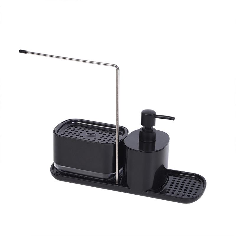 Manual Press Soap & Sponge Holder Dispenser for Kitchen & Bathroom