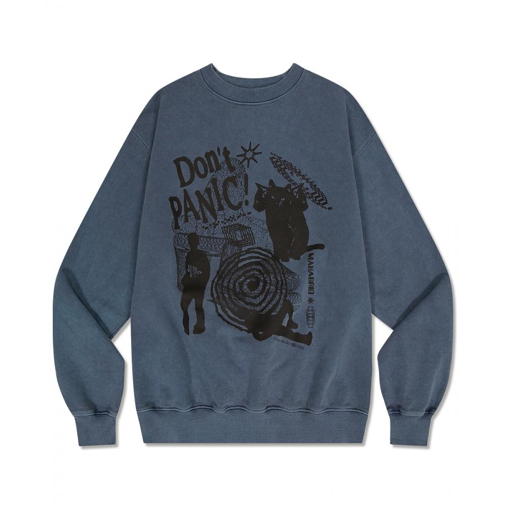 

MAHAGRID DONT PANIC PIGMENT SWEATSHIRT NAVYMG2DSMM441A