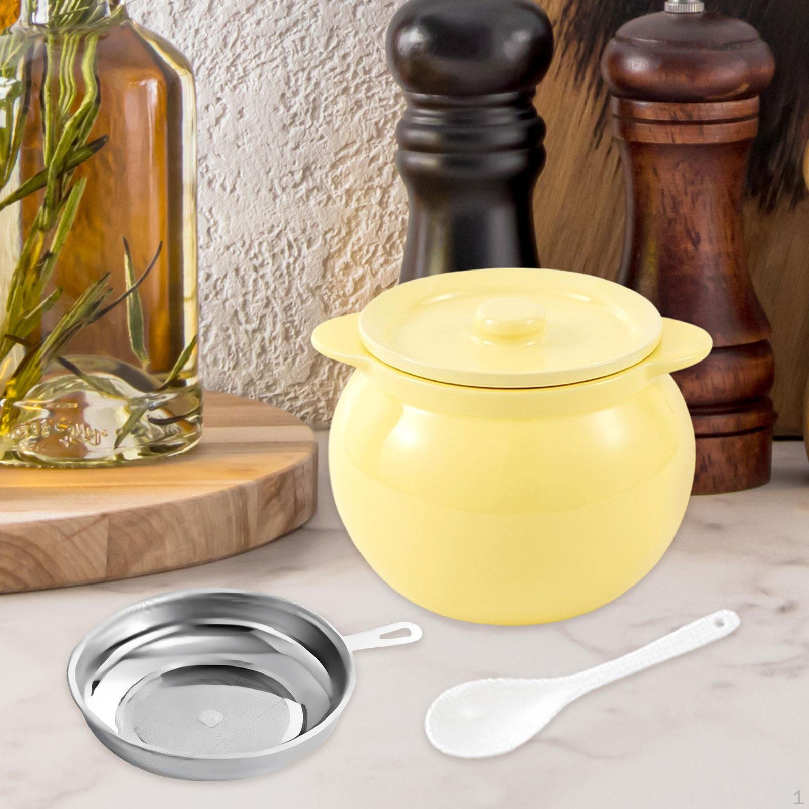 

Керамический контейнер Банка для хранения растительного масла с ситом Кухонная банка для конфет Фермерский дом 800ml Yellow