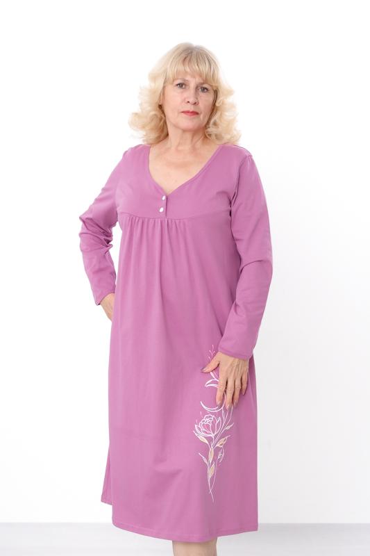 Damen Nachthemd – Locker sitzend, Longline mit Knopfdetail & elegantem Druck, Weicher & atmungsaktiver Stoff, Jede Jahreszeit, 8248-001-33 HC