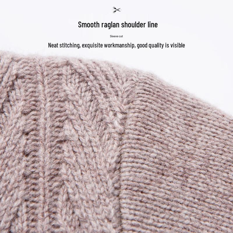 Hodo Herren Luxus 100% Wolle Dick Rundhals Pullover