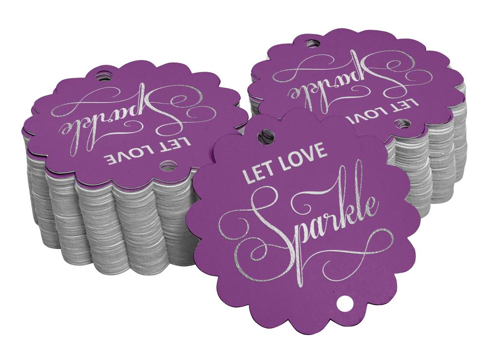 Inkdotpot 100 Pack Let Love Sparkle Wedding Favor Paper Tags Craft Real Gold Foil Hang