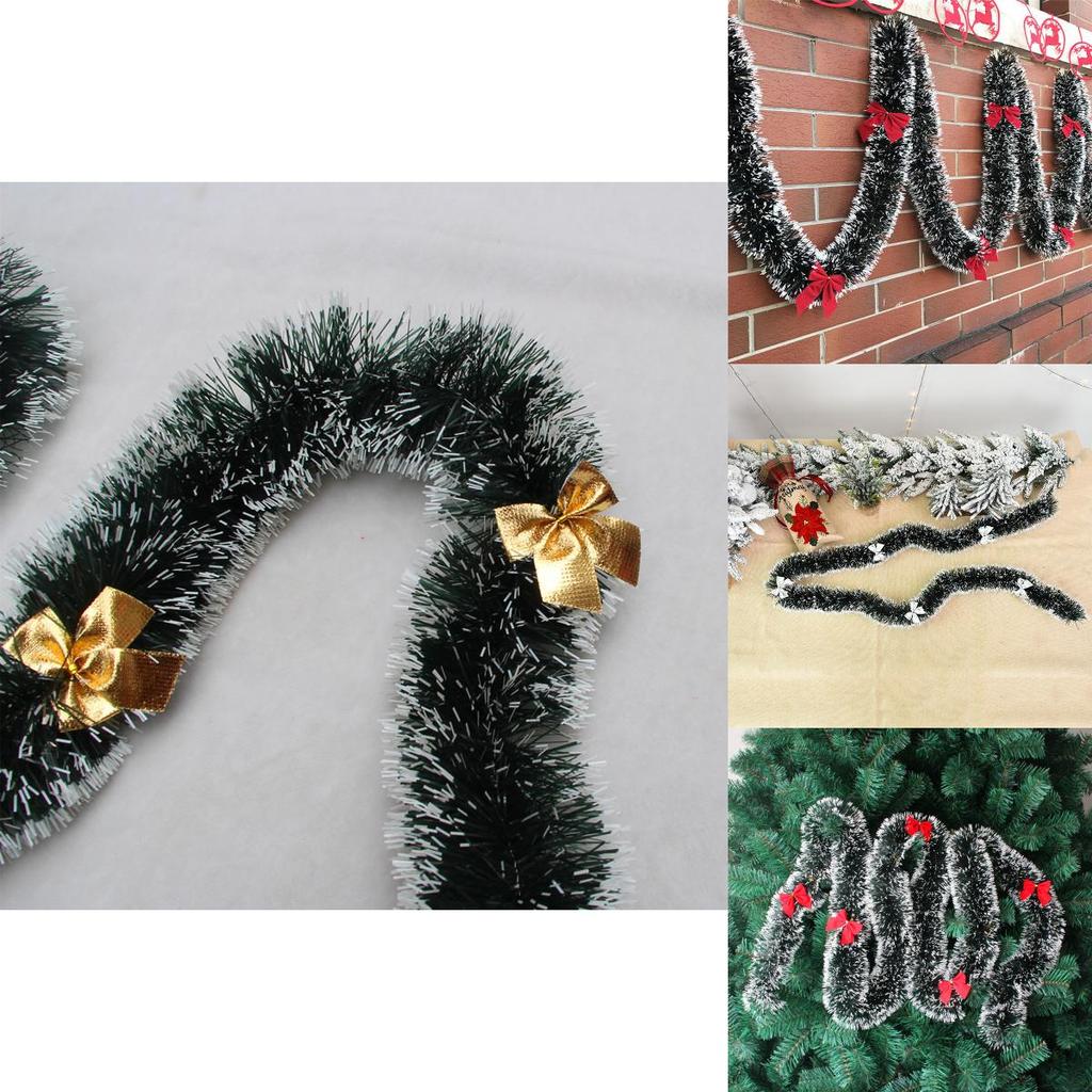 2m Dicke 65ftx90mm Lametta Weihnachtsbaumschmuck Weihnachts Schleife Girlande