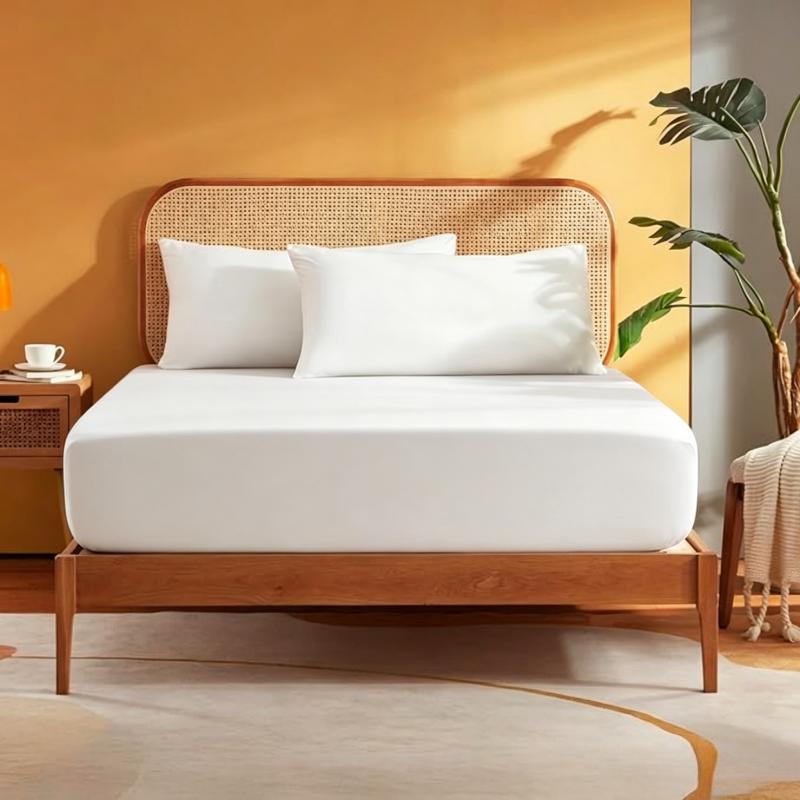 Waterproof  Solid Color Mattress Covers Protector Adjustable Non-slip Bed Fitted Sheet with Elastic Band for King 90/160/180x200