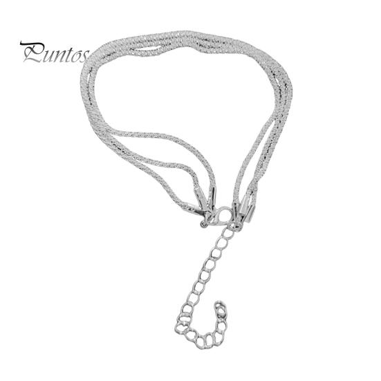 

Женский браслет на щиколотку, трехслойный, блестящая поверхность, регулируемая длина, простой стиль, украшение на щиколотку, ювелирные изделия, вечеринка, пляж, повседневная цепочка на щиколотку, годовщина, день рождения серебряный