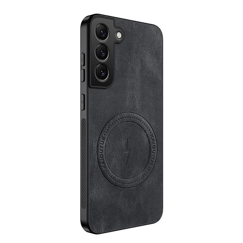 New Leather Matte Frosted Magnetic Phone Case For Samsung Galaxy S21 S22 S23 FE S24 Plus S25 Edge Shockproof Bumper Soft Cover