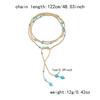 Luxury Aesthetic Hip Hop Irregular CCB Pearl Strand Necklace Fashion Y-Shaped Round Tassel Choker
