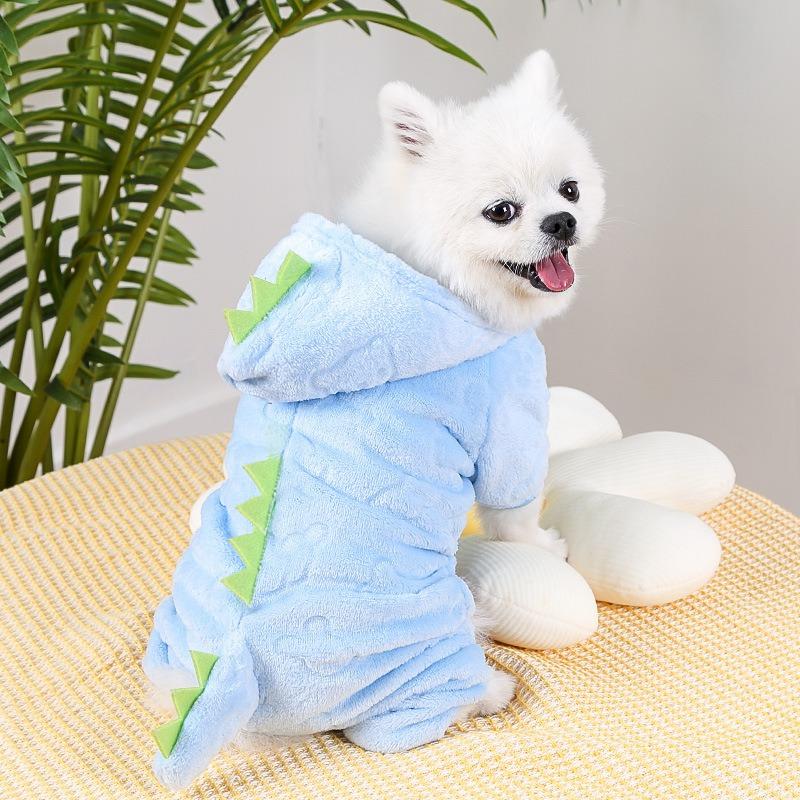 Autumn and Winter Dog Warm Four-legged Dog Cat Dinosaur Cat Transform Into Pet Clothes