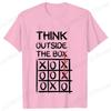 Retro Men's T-Shirt Think Outside The Box Print Short Sleeve T-Shirt Summer Casual Tees Top Loose Oversized T-Shirt for Men