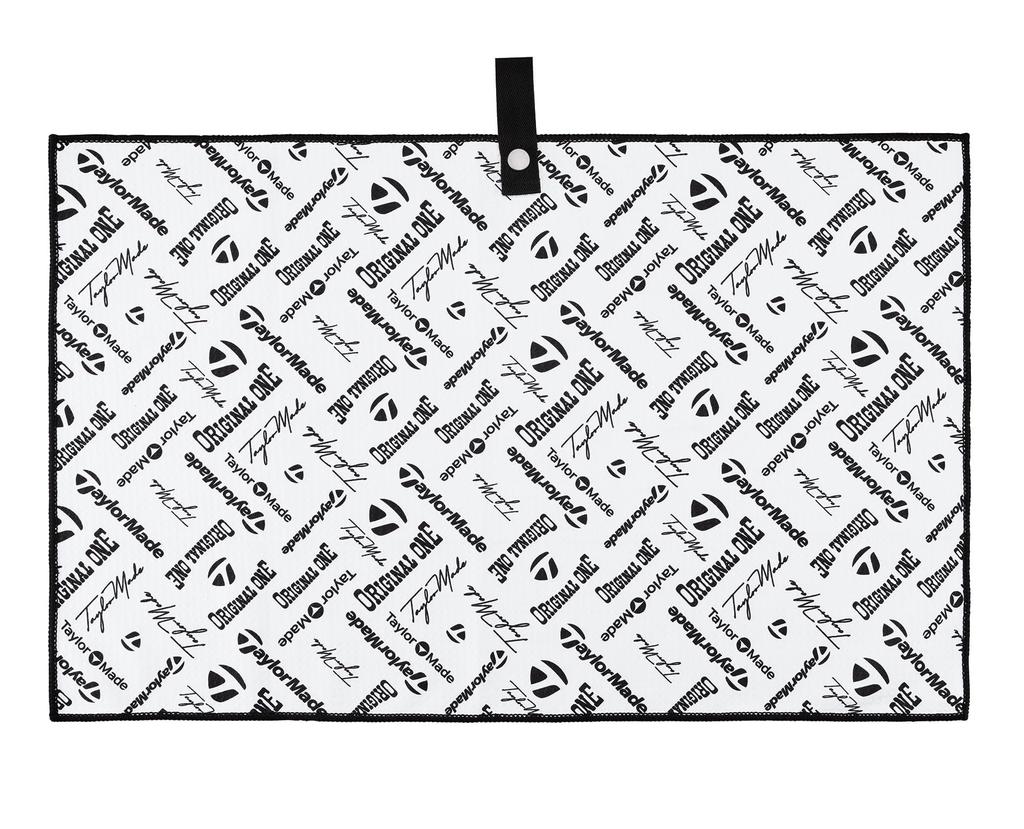 TaylorMade Golf Logo Microfiber Cart Towel, Black, 15" x 24
