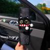 Cute Black Cat Plush Car Seat Belt Cover Soft Comfy Adorable Design for Cat Lovers Family Drive Car Interior Decor